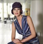 Kapelusz z wiązaniem - fioletowy