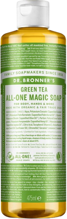 Mydło kastylijskie w płynie 18w1 Dr. Bronner's zielona herbata 475 ml